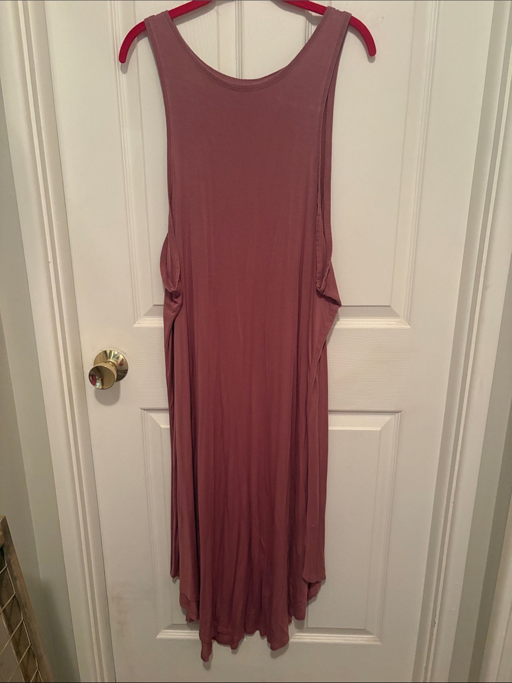 Sleeveless Mauve Tank Maxi Dress
